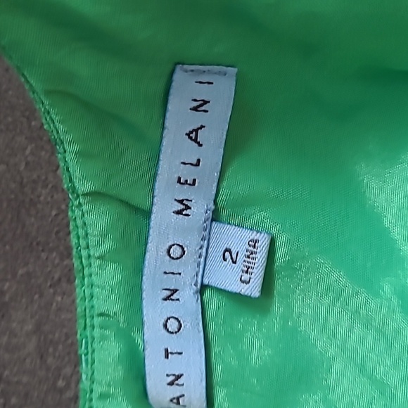 Antonio Melani green lace dress w/gold back zipper size 2 - Picture 7 of 8